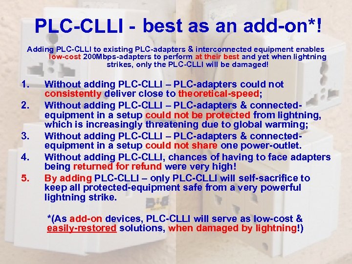 PLC-CLLI - best as an add-on*! Adding PLC-CLLI to existing PLC-adapters & interconnected equipment