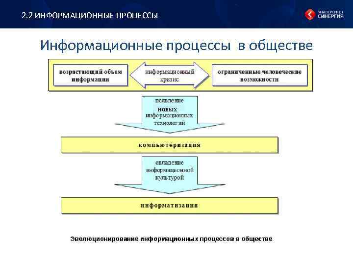 2. 2 ИНФОРМАЦИОННЫЕ ПРОЦЕССЫ Информационные процессы в обществе 