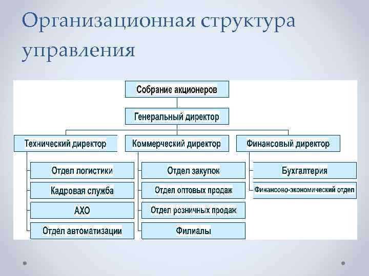 Организационная структура управления 