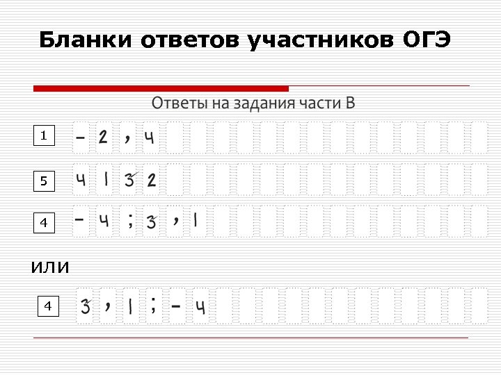Бланки ответов участников ОГЭ 1 5 4 или 4 