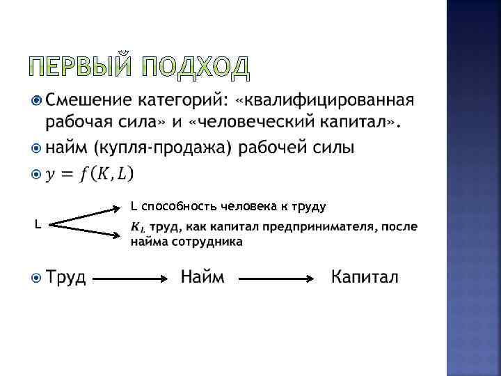  L способность человека к труду L 