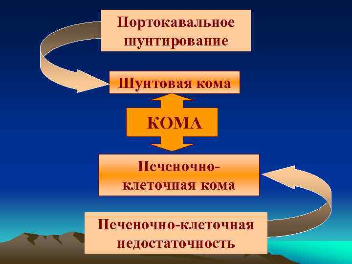 Портокавальное шунтирование Шунтовая кома КОМА Печеночноклеточная кома Печеночно-клеточная недостаточность 