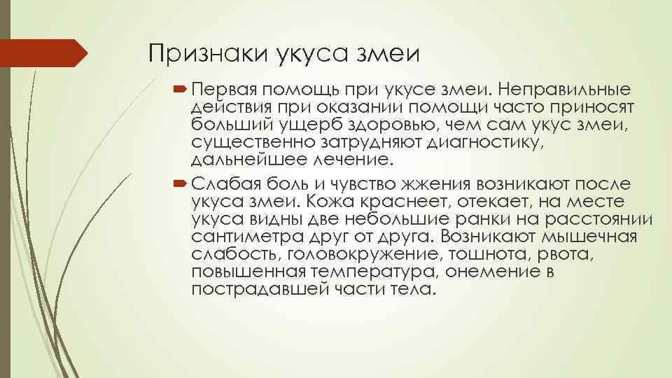 Признаки укуса змеи Первая помощь при укусе змеи. Неправильные действия при оказании помощи часто