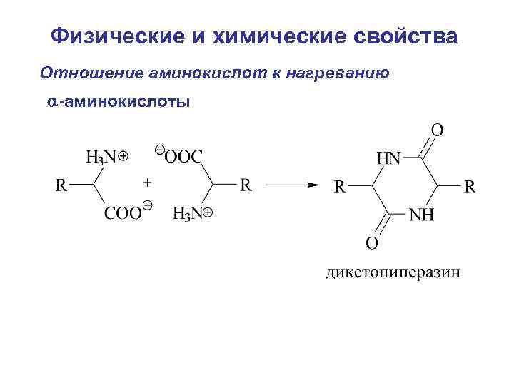 Физические и химические свойства Отношение аминокислот к нагреванию -аминокислоты 