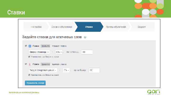 Ставки Автоматизация контекстной рекламы 