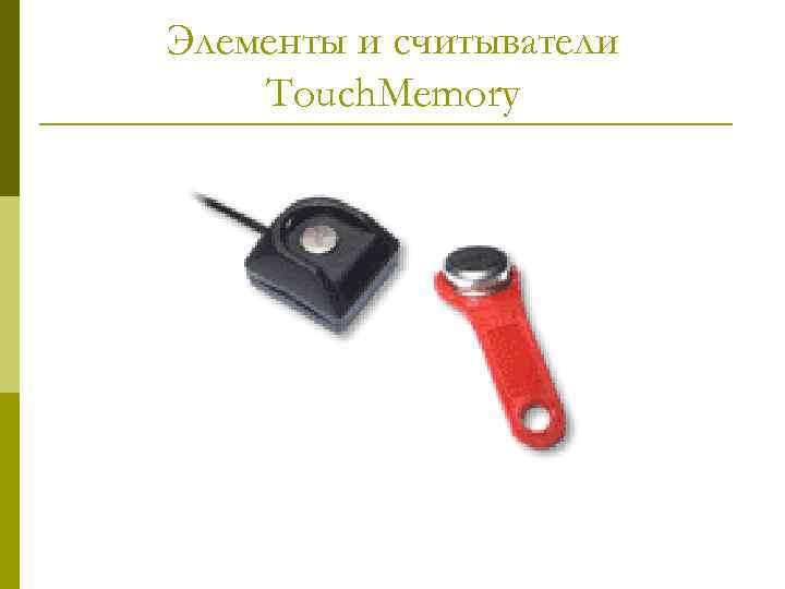 Элементы и считыватели Touch. Memory 