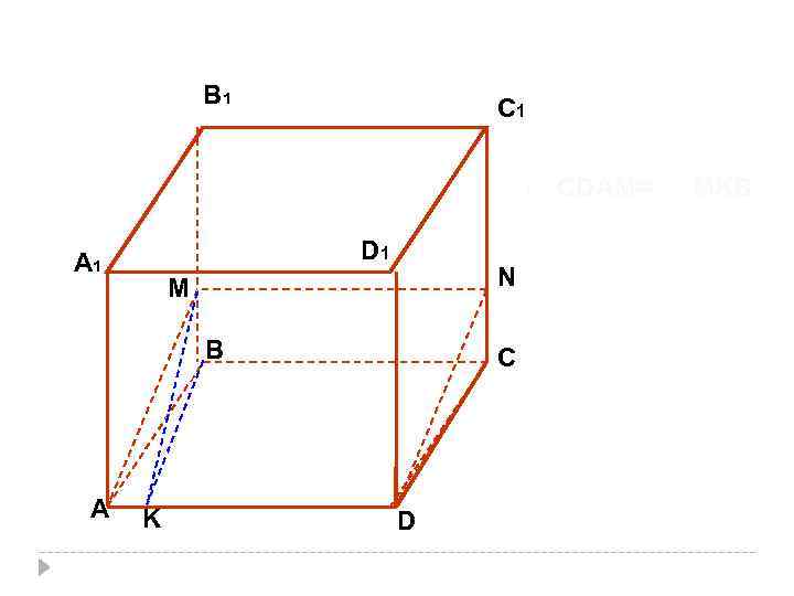В 1 С 1 ∟ CDAM= ∟ MKB D 1 А 1 N M