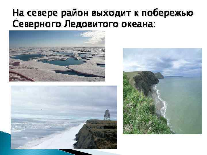 На севере район выходит к побережью Северного Ледовитого океана: 
