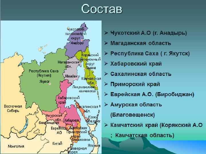 Хабаровская республика. Состав дальнего Востока. Состав дальнего Востока России. Дальний Восток состав района. Состав дальнего Востока 9 класс.