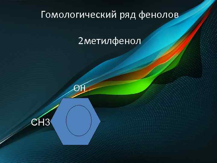Гомологический ряд фенолов 2 метилфенол ОН СН 3 