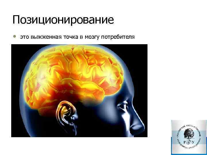 Позиционирование • это выжженная точка в мозгу потребителя 