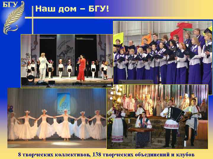 Наш дом – БГУ! 8 творческих коллективов, 138 творческих объединений и клубов 