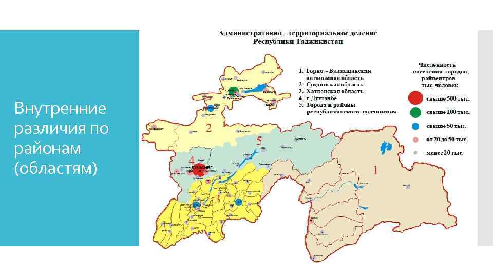 Внутренние различия по районам (областям) 