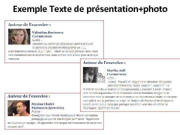 Exemple Texte de présentation+photo 