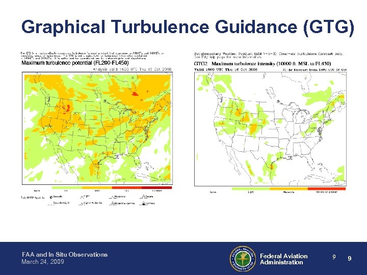 Graphical Turbulence Guidance (GTG) FAA and In Situ Observations March 24, 2009 Federal Aviation