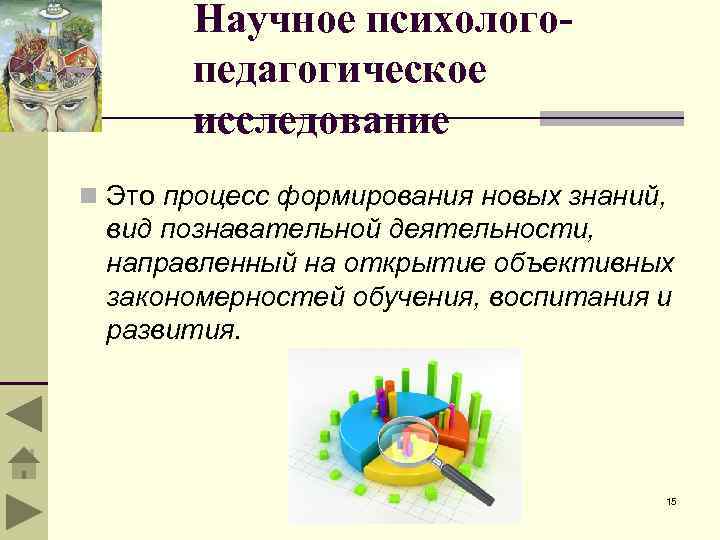 Научное психологопедагогическое исследование n Это процесс формирования новых знаний, вид познавательной деятельности, направленный на