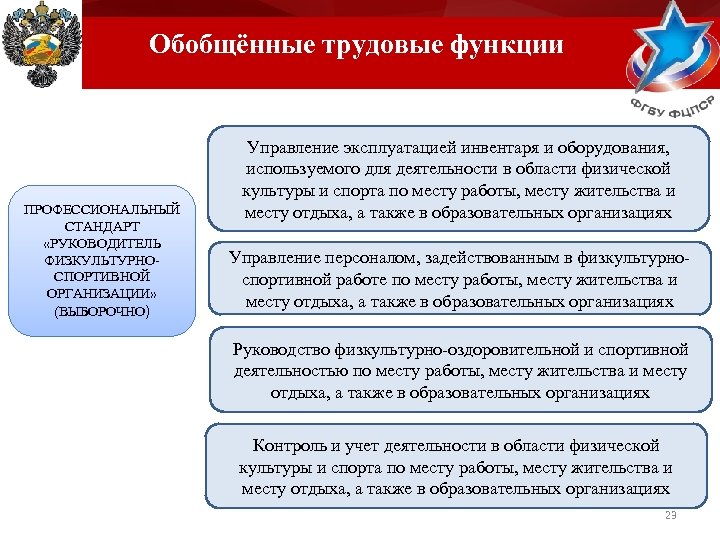 Профессиональный стандарт руководитель организации. Функции Министерства спорта. Трудовая функция руководителя. Организация физкультурно спортивной работы по месту жительства. Функции руководителя спортивной организации.