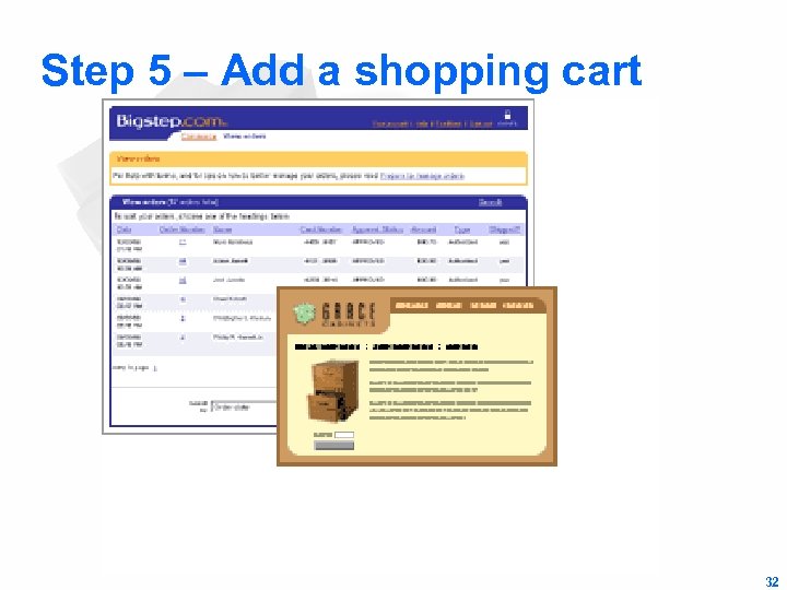 Step 5 – Add a shopping cart 32 