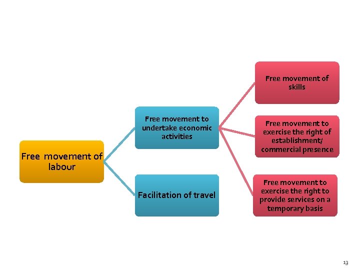 Free movement of skills Free movement to undertake economic activities Free movement of labour