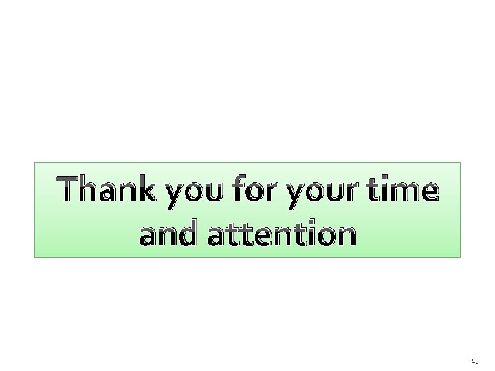 Thank you for your time and attention 45 