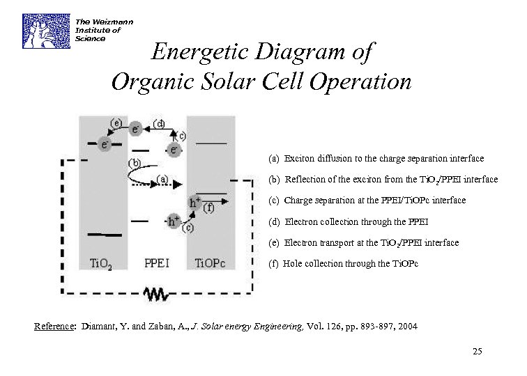 The Weizmann Institute of Science Energetic Diagram of Organic Solar Cell Operation (a) Exciton