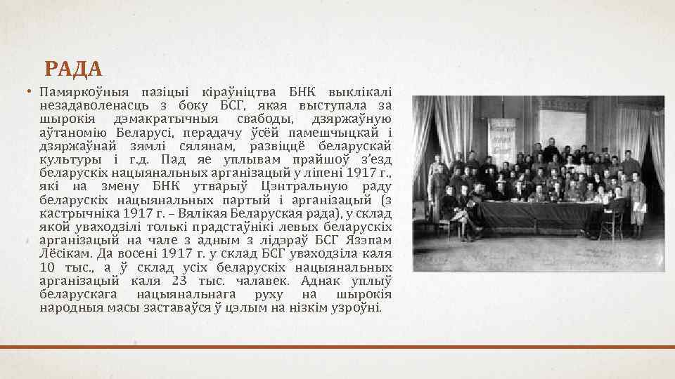 РАДА • Памяркоўныя пазіцыі кіраўніцтва БНК выклікалі незадаволенасць з боку БСГ, якая выступала за
