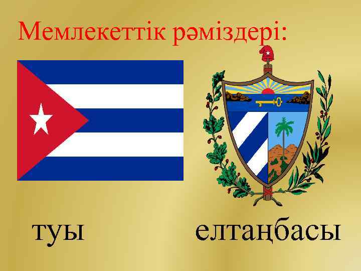 Мемлекеттік рәміздері: туы елтаңбасы 