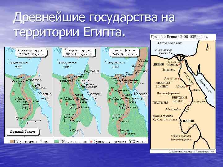 Древнейшие государства на территории Египта. 