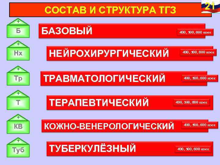 СОСТАВ И СТРУКТУРА ТГЗ Б Нх Тр Т КВ Туб БАЗОВЫЙ НЕЙРОХИРУРГИЧЕСКИЙ ТРАВМАТОЛОГИЧЕСКИЙ ТЕРАПЕВТИЧЕСКИЙ