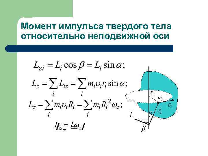 Момент импульса твердого тела относительно неподвижной оси 