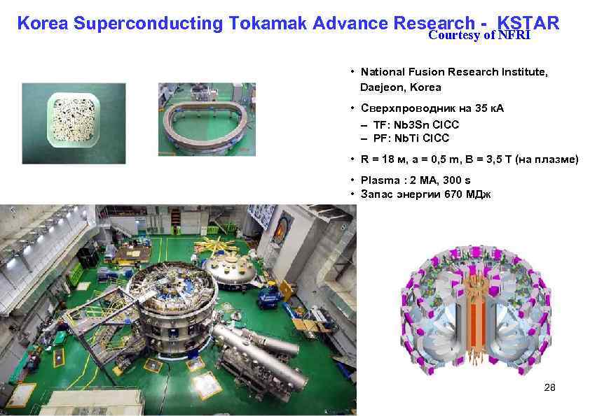 Korea Superconducting Tokamak Advance Research - KSTAR Courtesy of NFRI • National Fusion Research