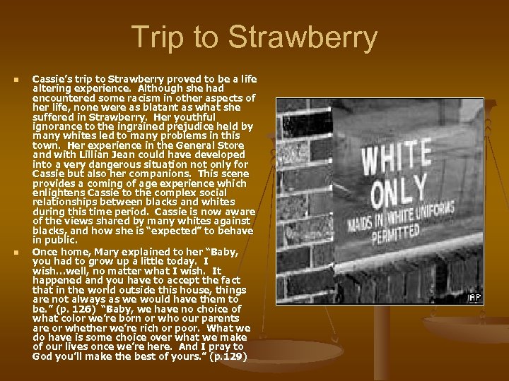 Trip to Strawberry n n Cassie’s trip to Strawberry proved to be a life