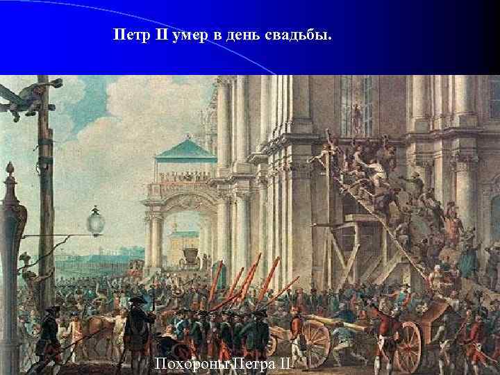 Петр II умер в день свадьбы. Похороны Петра II 