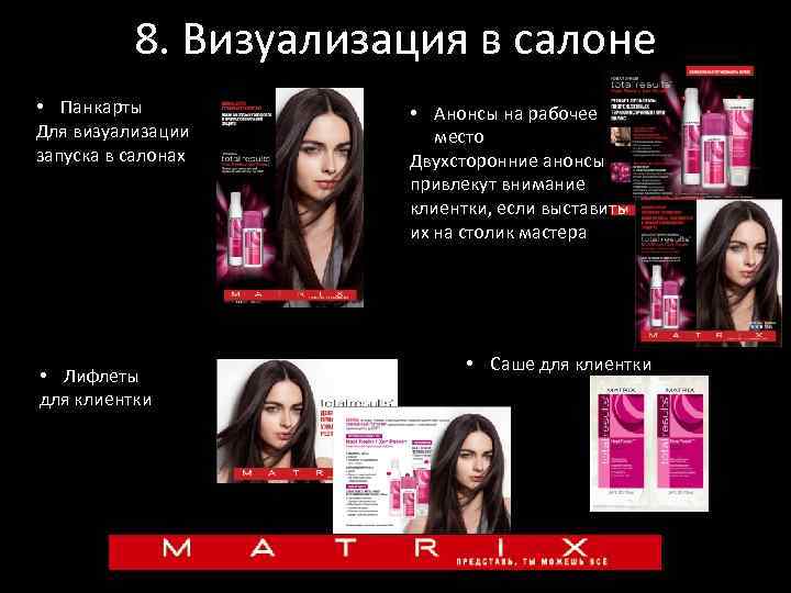 8. Визуализация в салоне • Панкарты Для визуализации запуска в салонах • Лифлеты для