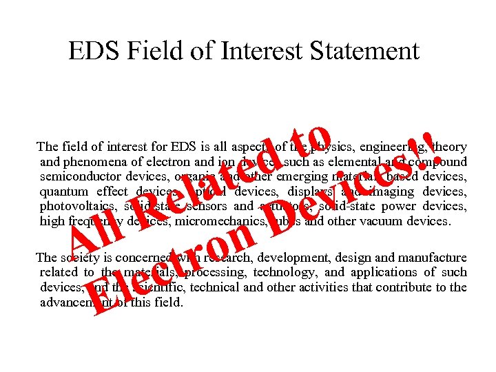 EDS Field of Interest Statement to s!! ed ice t la v e R