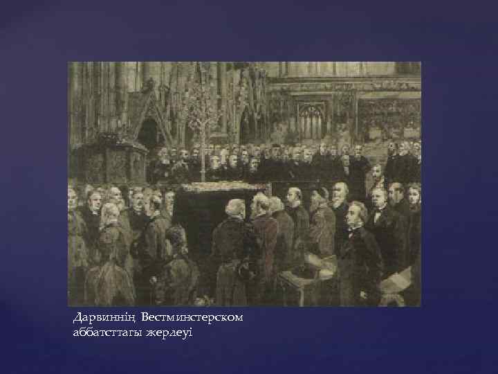 Дарвиннің Вестминстерском аббатсттагы жерлеуі 