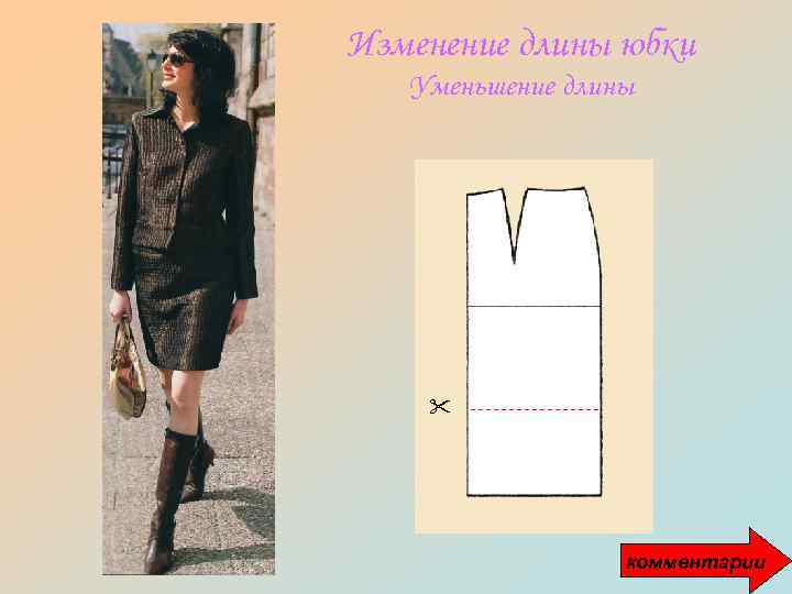 Изменение длины юбки Уменьшение длины комментарии 