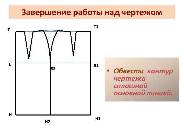 Завершение работы над чертежом Т 1 Т Б Б 2 Н Н 2 Б