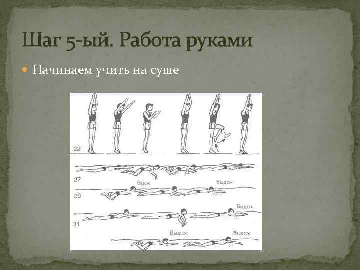 Шаг 5 -ый. Работа руками Начинаем учить на суше 