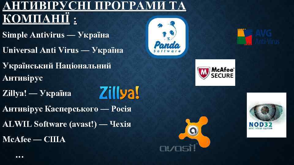 АНТИВІРУСНІ ПРОГРАМИ ТА КОМПАНІЇ : Simple Antivirus — Україна Universal Anti Virus — Україна