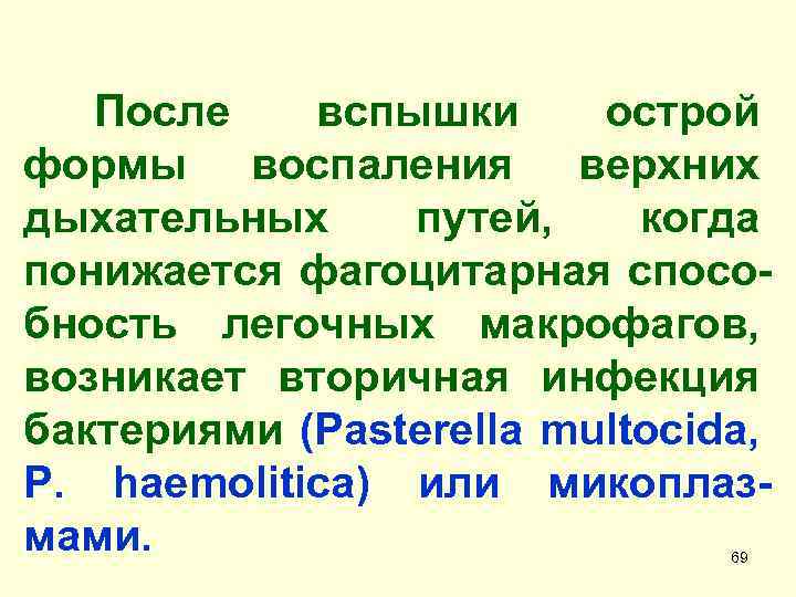 После вспышки острой формы воспаления верхних дыхательных путей, когда понижается фагоцитарная способность легочных макрофагов,