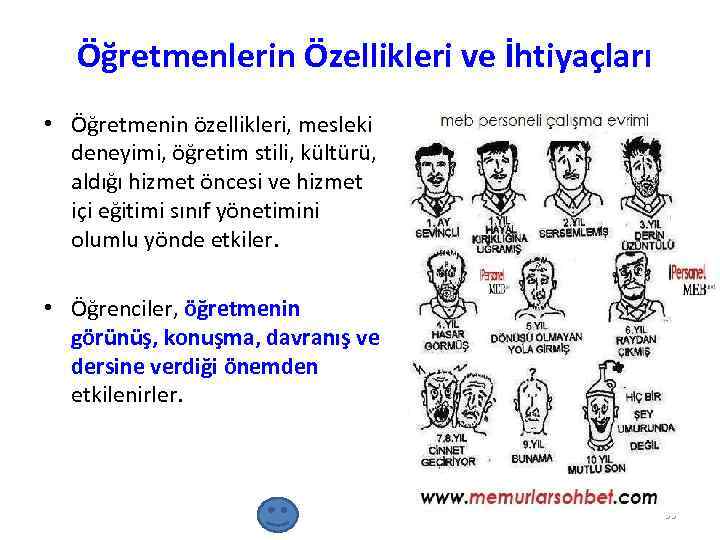 Öğretmenlerin Özellikleri ve İhtiyaçları • Öğretmenin özellikleri, mesleki deneyimi, öğretim stili, kültürü, aldığı hizmet