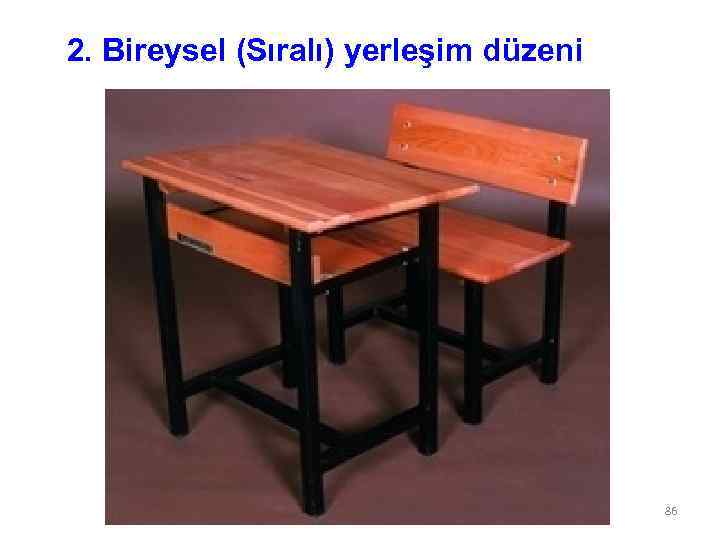 2. Bireysel (Sıralı) yerleşim düzeni 86 