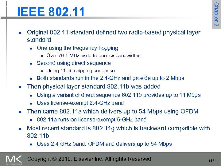 Chapter 2 IEEE 802. 11 n Original 802. 11 standard defined two radio-based physical