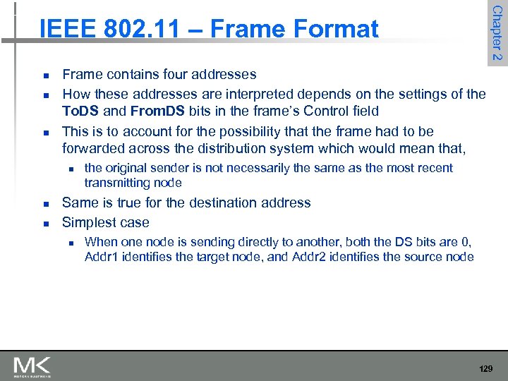 Chapter 2 IEEE 802. 11 – Frame Format n n n Frame contains four