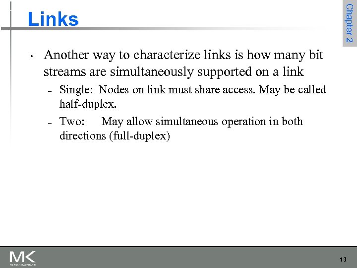  • Chapter 2 Links Another way to characterize links is how many bit