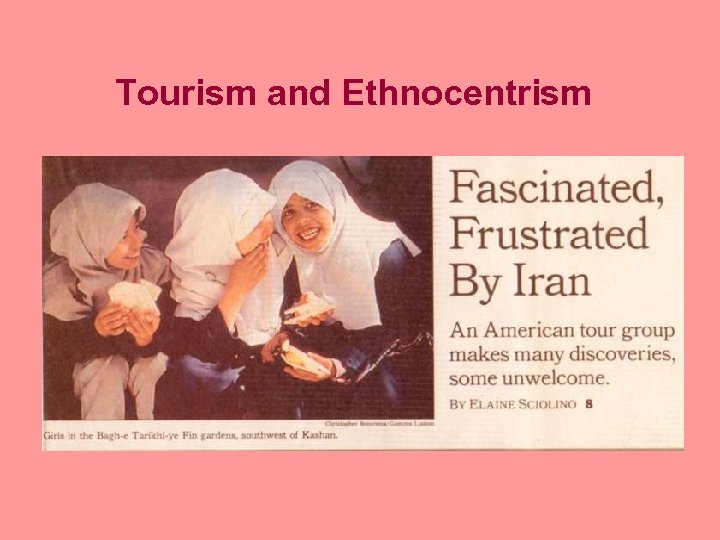 Tourism and Ethnocentrism 