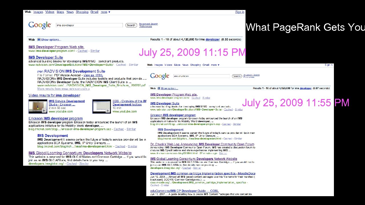 What Page. Rank Gets You July 25, 2009 11: 15 PM July 25, 2009