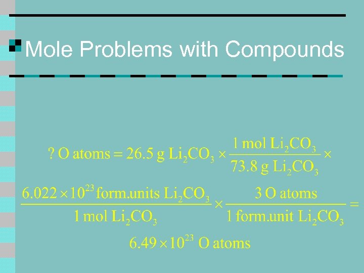 Mole Problems with Compounds 
