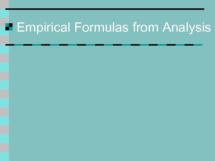 Empirical Formulas from Analysis 